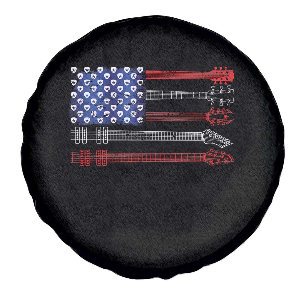 USA Flag Guitar Player Spare Tire Cover 4th of July Musician Guitarist TS10 Print Your Wear