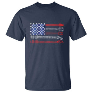 USA Flag Guitar Player T Shirt 4th of July Musician Guitarist TS10 Navy Print Your Wear