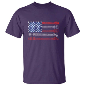 USA Flag Guitar Player T Shirt 4th of July Musician Guitarist TS10 Purple Print Your Wear