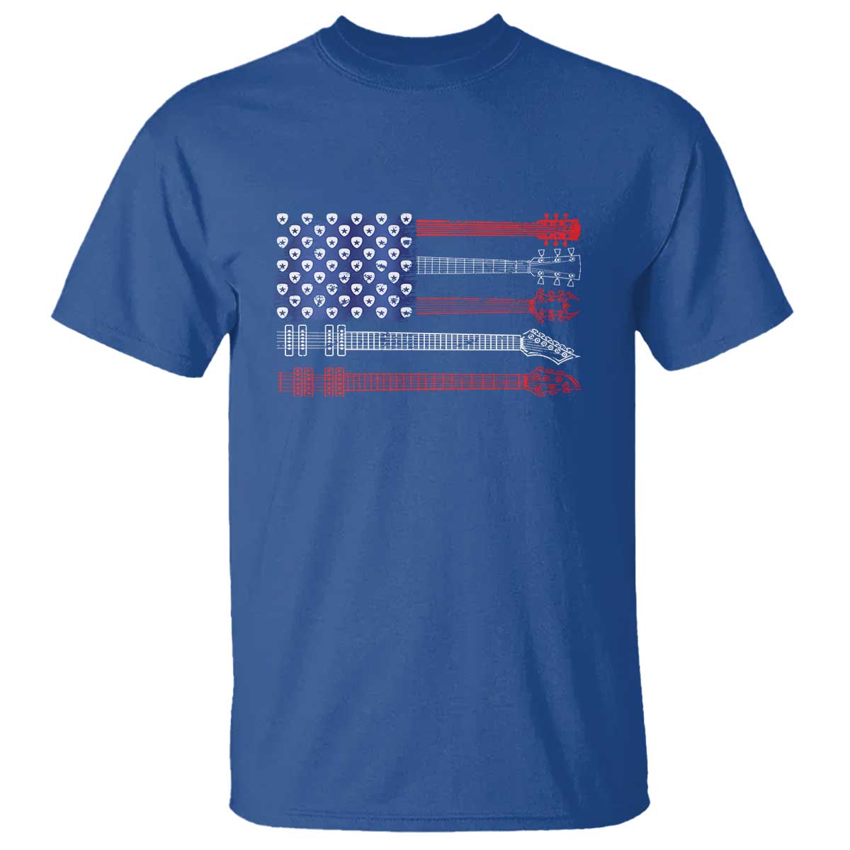 USA Flag Guitar Player T Shirt 4th of July Musician Guitarist TS10 Royal Blue Print Your Wear