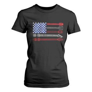 USA Flag Guitar Player T Shirt For Women 4th of July Musician Guitarist TS10 Black Print Your Wear