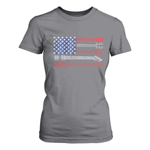 USA Flag Guitar Player T Shirt For Women 4th of July Musician Guitarist TS10 Charcoal Print Your Wear