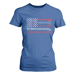 USA Flag Guitar Player T Shirt For Women 4th of July Musician Guitarist TS10 Royal Blue Print Your Wear