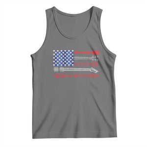 USA Flag Guitar Player Tank Top 4th of July Musician Guitarist TS10 Black Heather Print Your Wear
