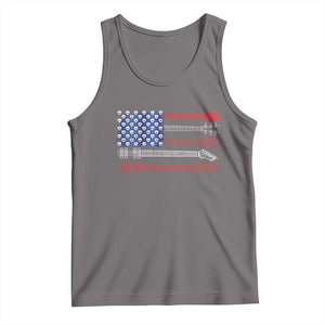 USA Flag Guitar Player Tank Top 4th of July Musician Guitarist TS10 Deep Heather Print Your Wear