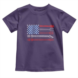 USA Flag Guitar Player Toddler T Shirt 4th of July Musician Guitarist TS10 Purple Print Your Wear