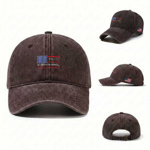 USA Flag Guitar Player Washed Cotton Baseball Cap 4th of July Musician Guitarist TS10 Washed Cap Universal Fit Dark Brown Print Your Wear