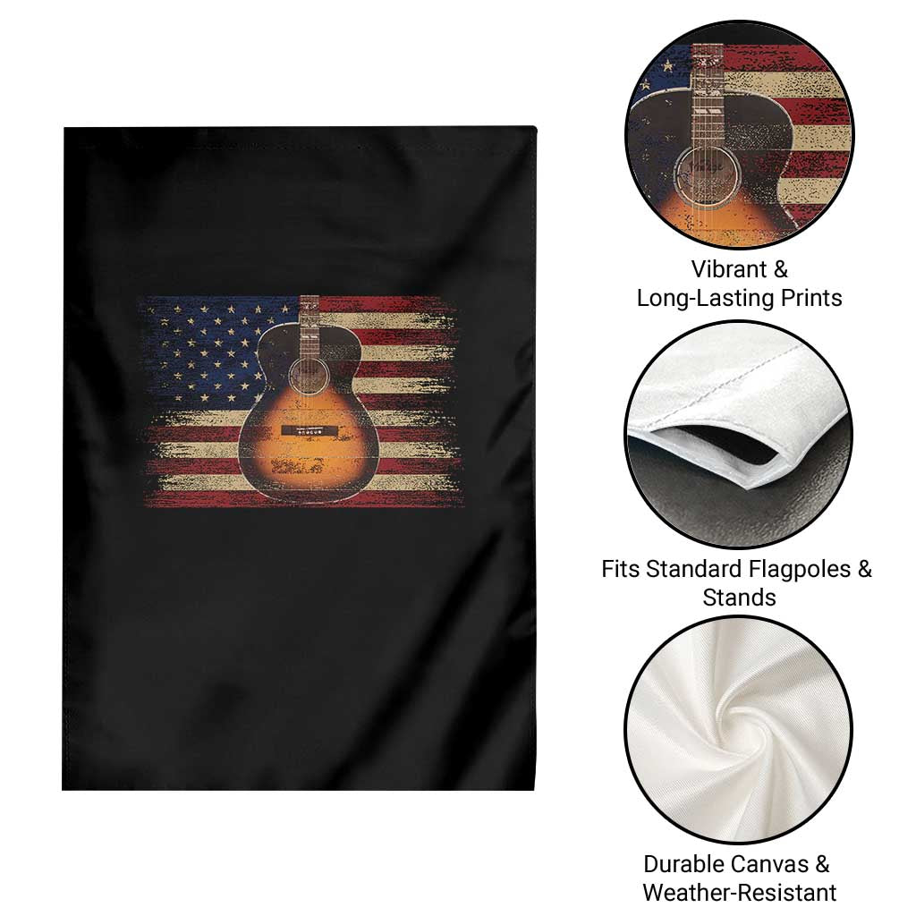 USA Flag Guitar Player Garden Flag Retro 4th of July Musician Guitarist TS10 Print Your Wear
