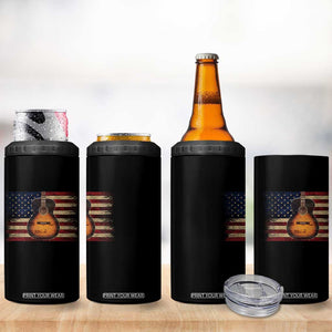 USA Flag Guitar Player 4 in 1 Can Cooler Tumbler Retro 4th of July Musician Guitarist TS10 Print Your Wear