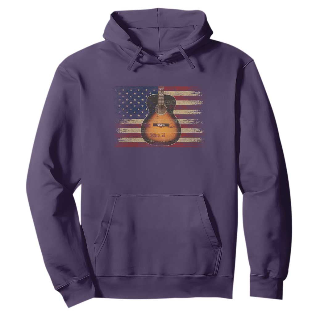 USA Flag Guitar Player Hoodie Retro 4th of July Musician Guitarist TS10 Purple Print Your Wear