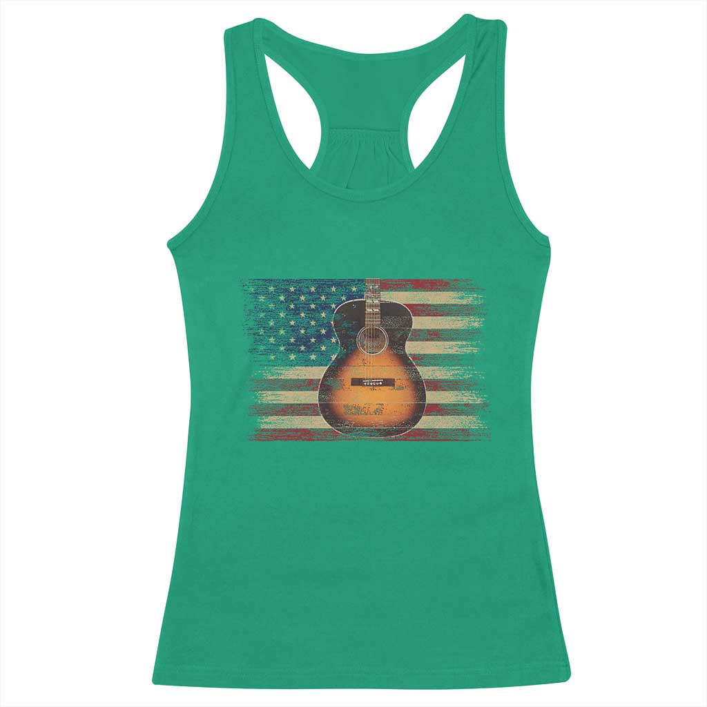 USA Flag Guitar Player Racerback Tank Top Retro 4th of July Musician Guitarist TS10 Irish Green Print Your Wear