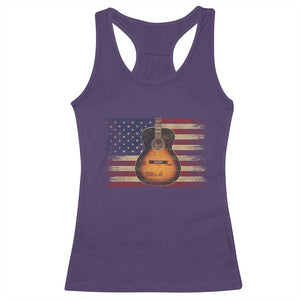 USA Flag Guitar Player Racerback Tank Top Retro 4th of July Musician Guitarist TS10 Purple Print Your Wear