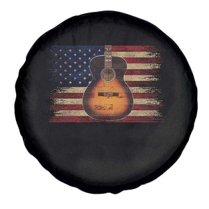 USA Flag Guitar Player Spare Tire Cover Retro 4th of July Musician Guitarist TS10 Print Your Wear