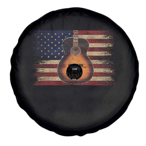USA Flag Guitar Player Spare Tire Cover Retro 4th of July Musician Guitarist TS10 Print Your Wear