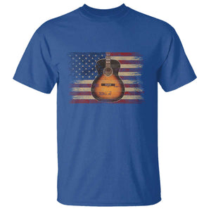 USA Flag Guitar Player T Shirt Retro 4th of July Musician Guitarist TS10 Royal Blue Print Your Wear