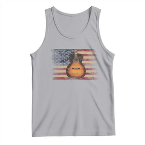 USA Flag Guitar Player Tank Top Retro 4th of July Musician Guitarist TS10 Athletic Heather Print Your Wear