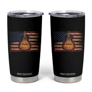 USA Flag Guitar Player Tumbler Cup Retro 4th of July Musician Guitarist TS10 Black Print Your Wear