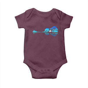 Guitar Lake Baby Onesie Retro Tree Shadow Acoustic Guitarist Musician TS10 Maroon Print Your Wear