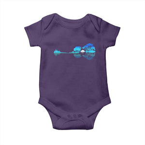 Guitar Lake Baby Onesie Retro Tree Shadow Acoustic Guitarist Musician TS10 Purple Print Your Wear