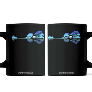 Guitar Lake Coffee Mug Retro Tree Shadow Acoustic Guitarist Musician TS10 Black Print Your Wear