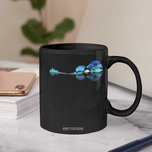 Guitar Lake Coffee Mug Retro Tree Shadow Acoustic Guitarist Musician TS10 Print Your Wear