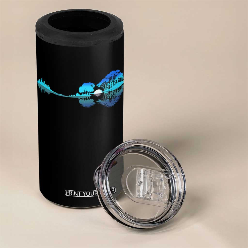 Guitar Lake 4 in 1 Can Cooler Tumbler Retro Tree Shadow Acoustic Guitarist Musician TS10 Print Your Wear