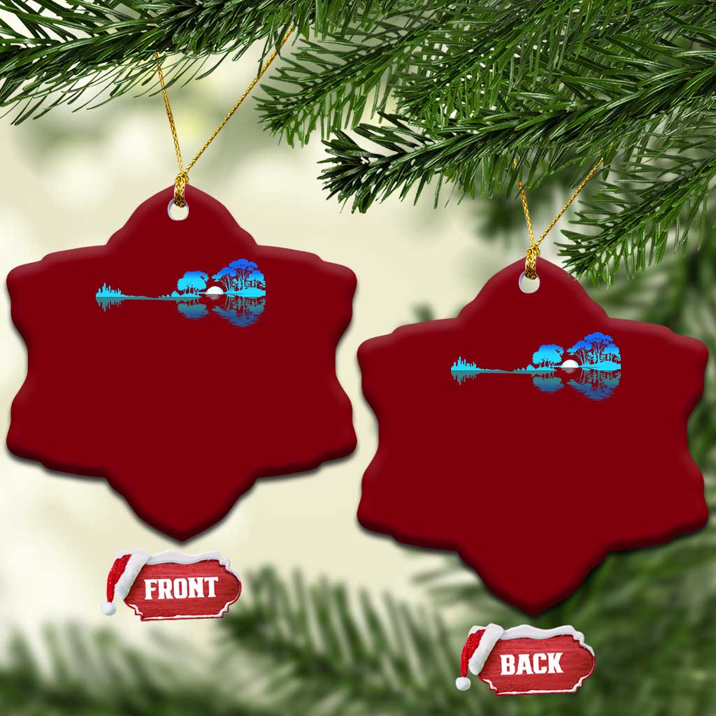 Guitar Lake Ceramic Ornament Retro Tree Shadow Acoustic Guitarist Musician TS10 Print Your Wear