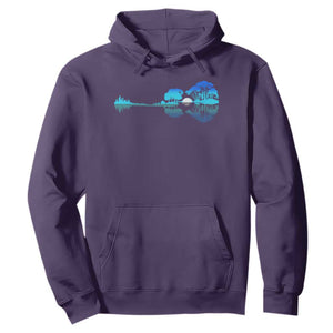 Guitar Lake Hoodie Retro Tree Shadow Acoustic Guitarist Musician TS10 Purple Print Your Wear