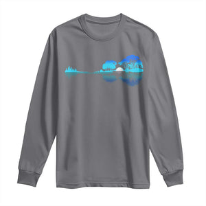 Guitar Lake Long Sleeve Shirt Retro Tree Shadow Acoustic Guitarist Musician TS10 Charcoal Print Your Wear