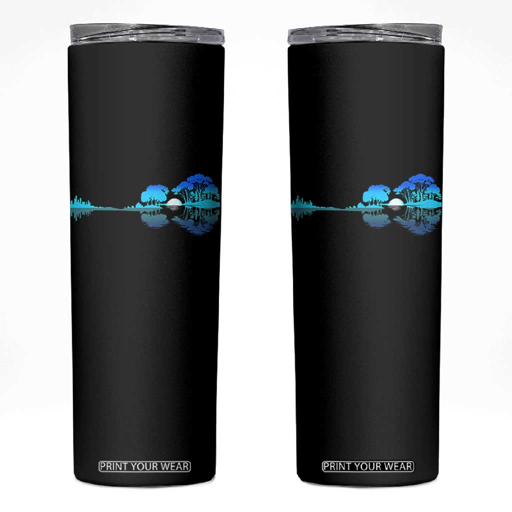 Guitar Lake Skinny Tumbler Retro Tree Shadow Acoustic Guitarist Musician TS10 Black Print Your Wear