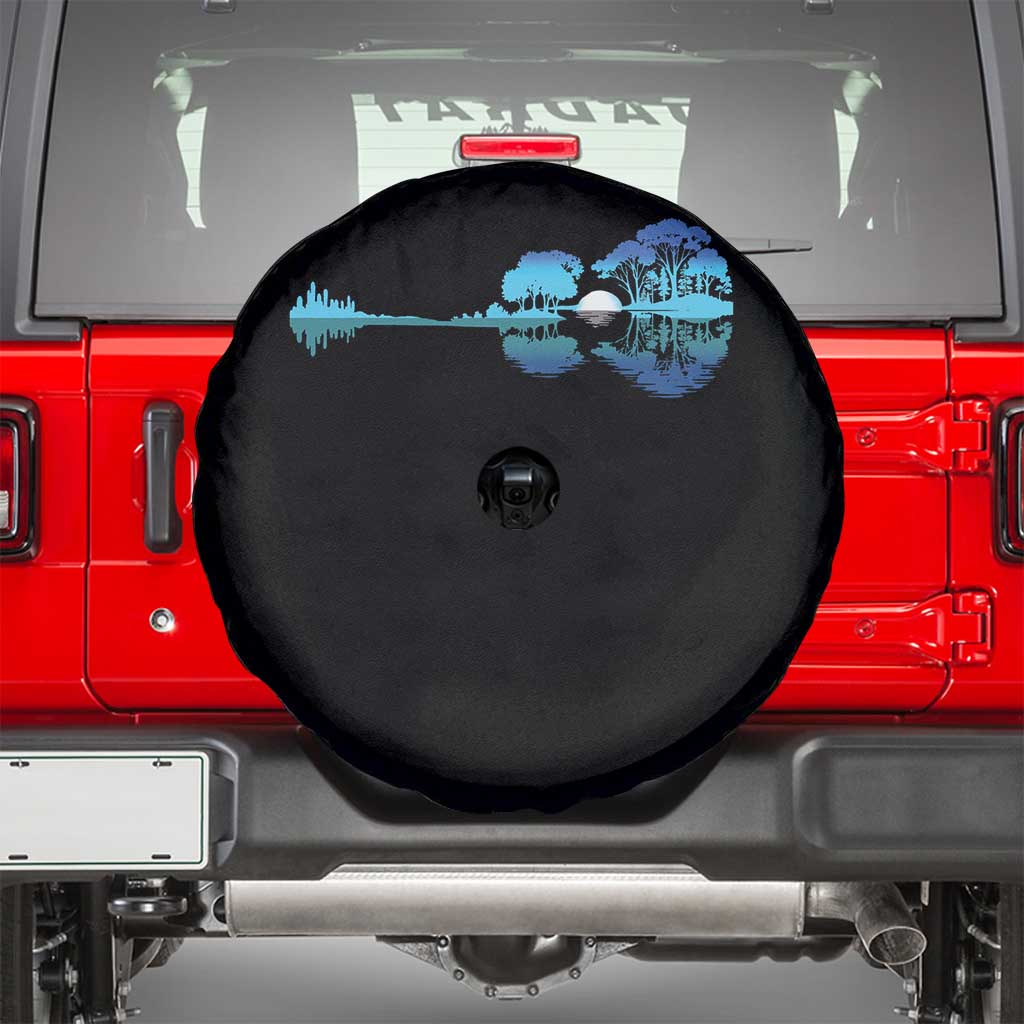 Guitar Lake Spare Tire Cover Retro Tree Shadow Acoustic Guitarist Musician TS10 Black Print Your Wear