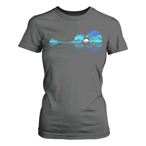 Guitar Lake T Shirt For Women Retro Tree Shadow Acoustic Guitarist Musician TS10 Dark Heather Print Your Wear