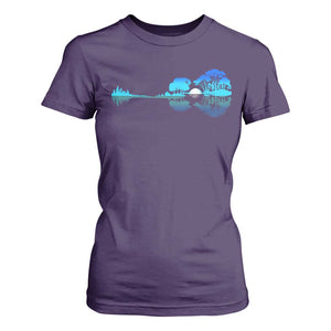 Guitar Lake T Shirt For Women Retro Tree Shadow Acoustic Guitarist Musician TS10 Purple Print Your Wear