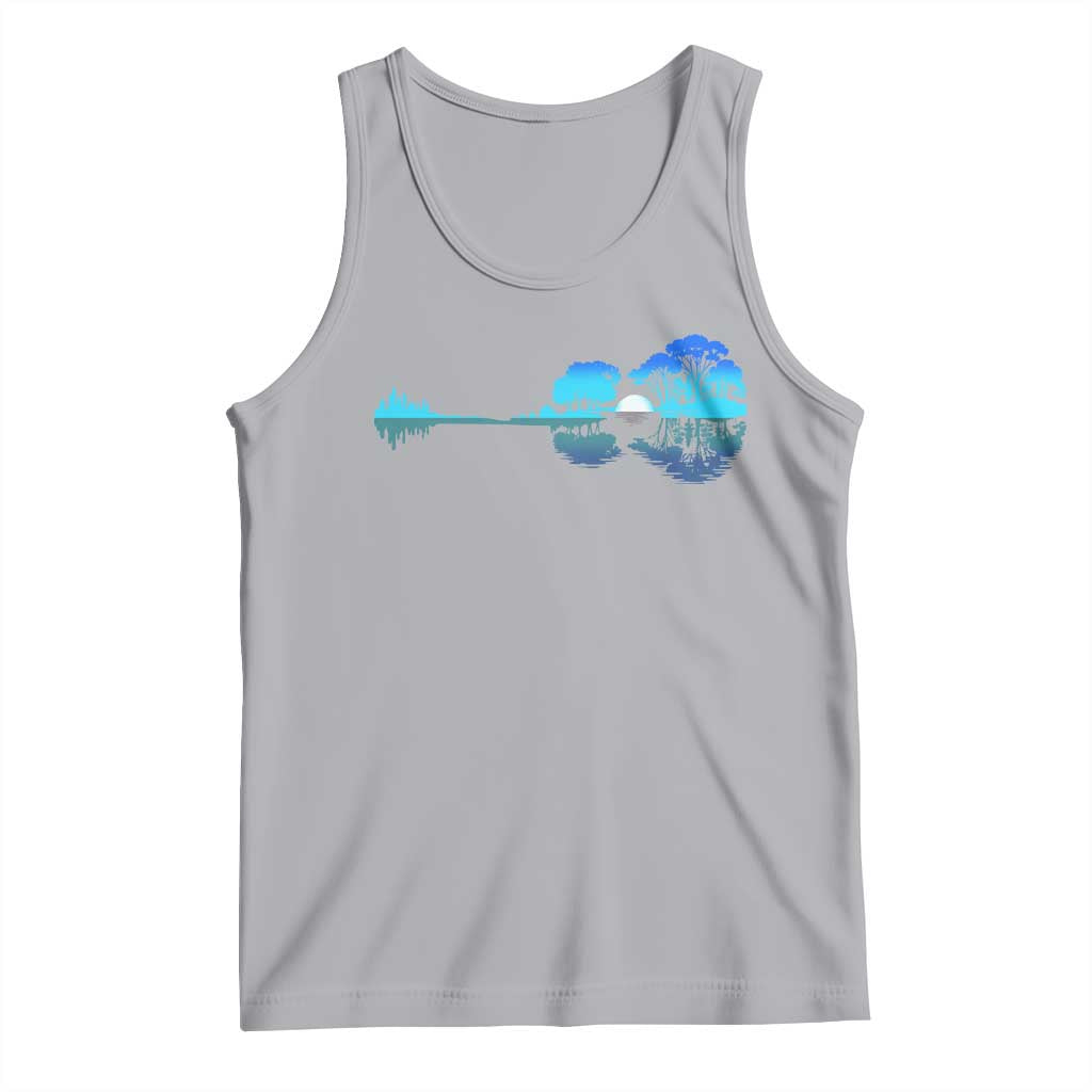 Guitar Lake Tank Top Retro Tree Shadow Acoustic Guitarist Musician TS10 Athletic Heather Print Your Wear