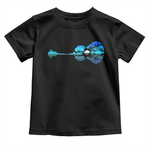 Guitar Lake Toddler T Shirt Retro Tree Shadow Acoustic Guitarist Musician TS10 Black Print Your Wear