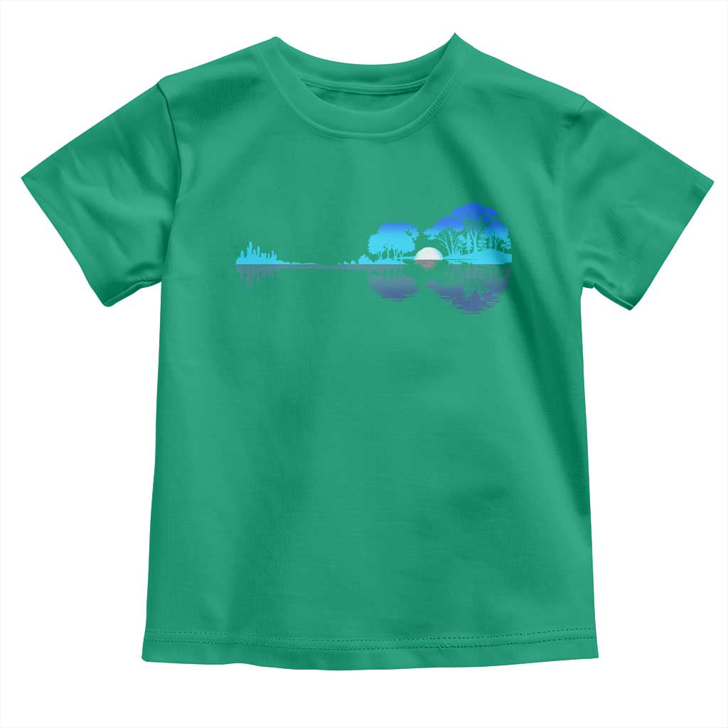 Guitar Lake Toddler T Shirt Retro Tree Shadow Acoustic Guitarist Musician TS10 Irish Green Print Your Wear