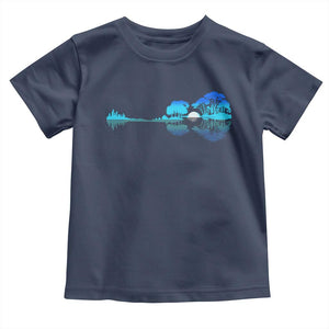 Guitar Lake Toddler T Shirt Retro Tree Shadow Acoustic Guitarist Musician TS10 Navy Print Your Wear