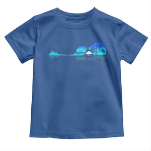 Guitar Lake Toddler T Shirt Retro Tree Shadow Acoustic Guitarist Musician TS10 Royal Blue Print Your Wear