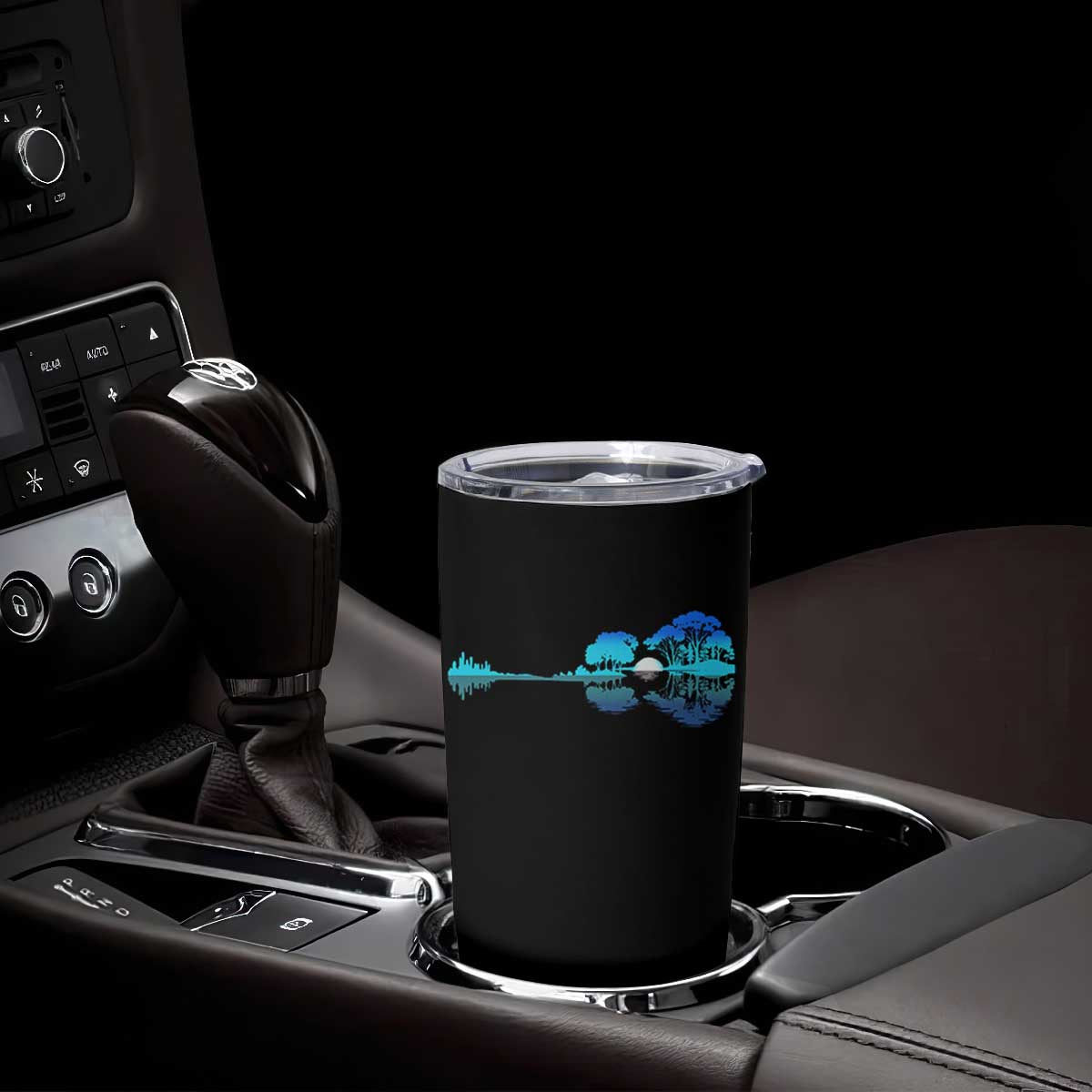 Guitar Lake Tumbler Cup Retro Tree Shadow Acoustic Guitarist Musician TS10 Print Your Wear