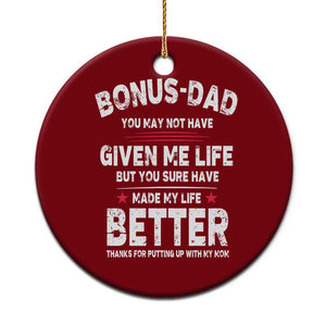 Bonus dad Ceramic Ornament Step Dad Fathers Day TS10 1pc Red Print Your Wear