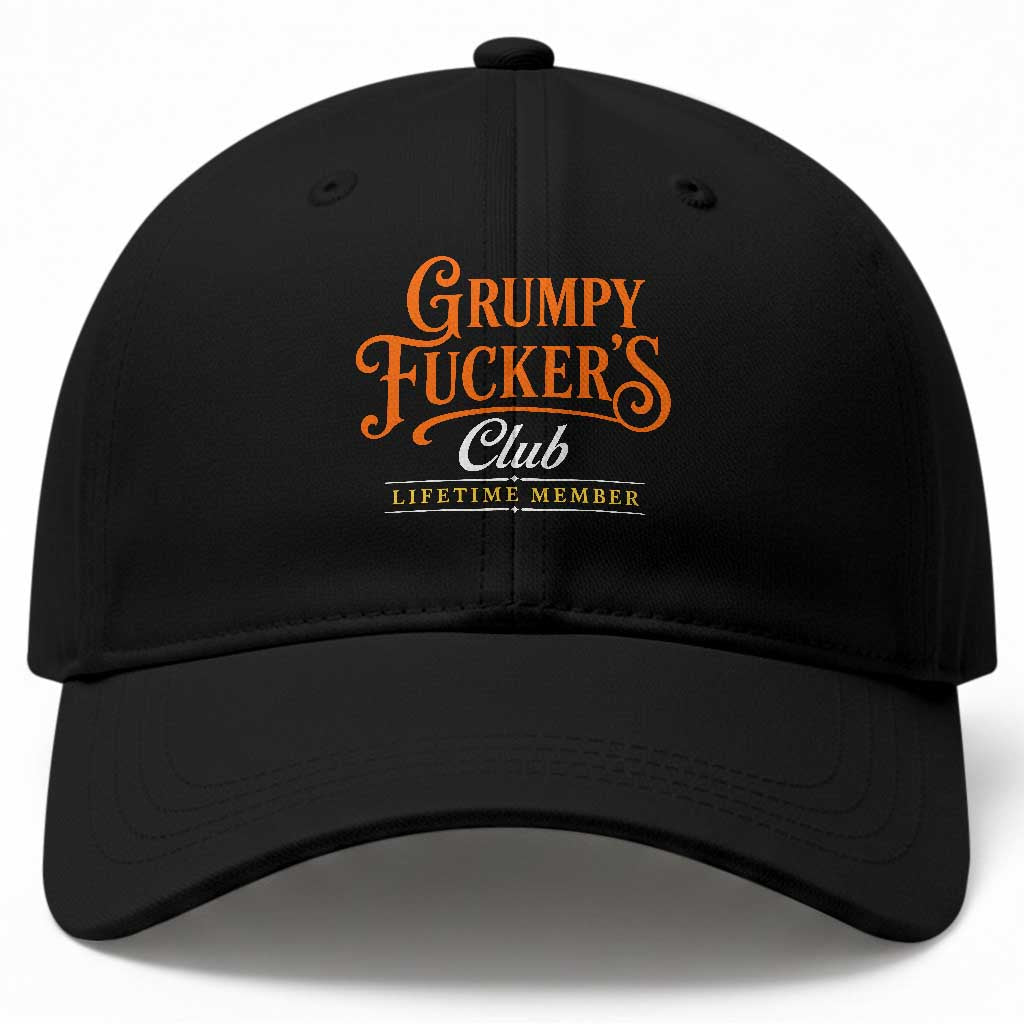 Grumpy Fuckers Club Lifetime Member Baseball Cap Gag Gift Birthday Husband Dad Fathers Day