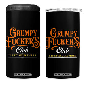Grumpy Fuckers Club Lifetime Member 4 in 1 Can Cooler Tumbler Gag Gift Birthday Husband Dad Fathers Day