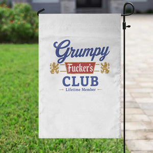 Grumpy Fuckers Club Lifetime Member Garden Flag Sarcastic Gag Gift Birthday Husband Dad Fathers Day