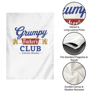 Grumpy Fuckers Club Lifetime Member Garden Flag Sarcastic Gag Gift Birthday Husband Dad Fathers Day
