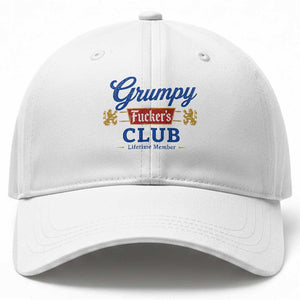 Grumpy Fuckers Club Lifetime Member Baseball Cap Sarcastic Gag Gift Birthday Husband Dad Fathers Day