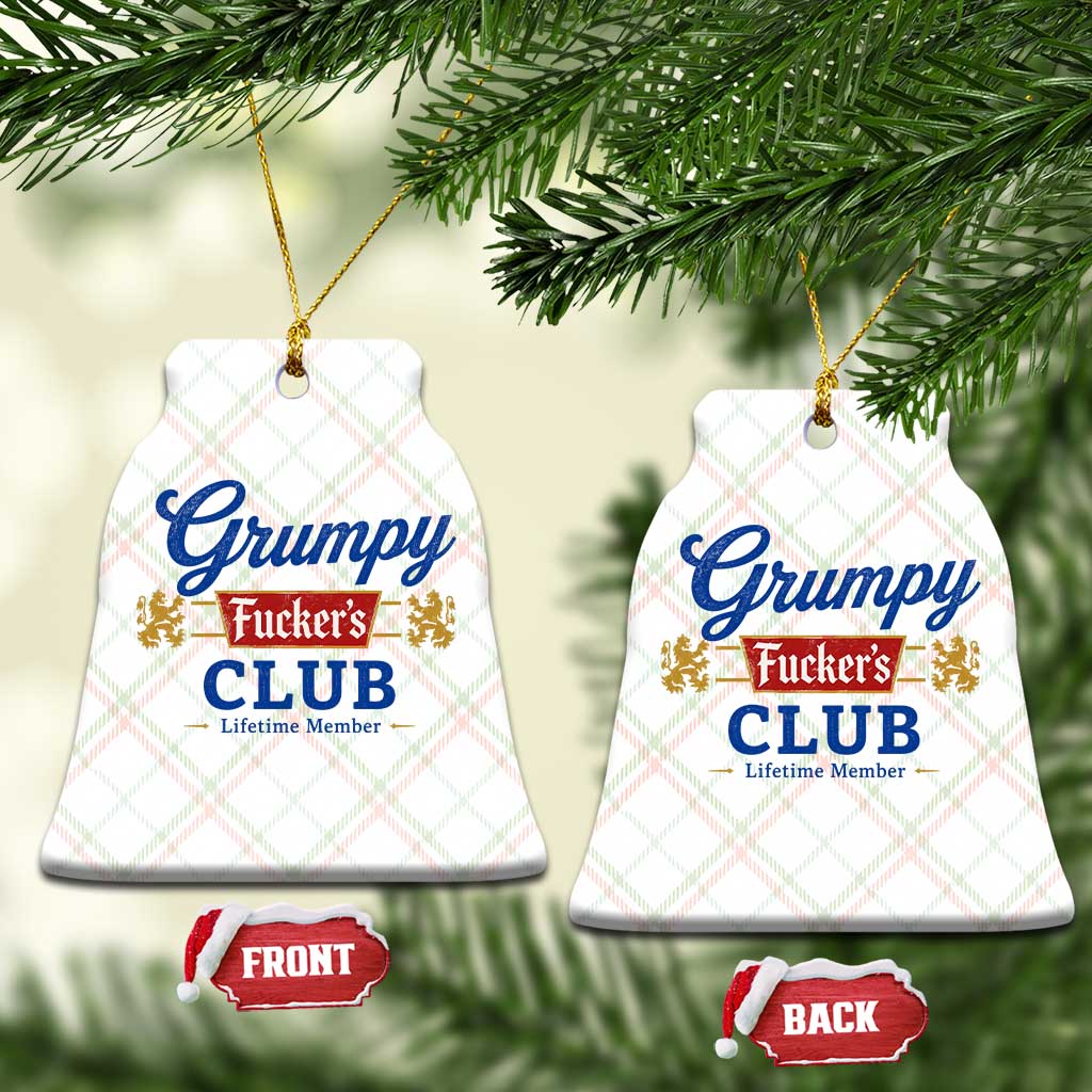 Grumpy Fuckers Club Lifetime Member Ceramic Ornament Sarcastic Gag Gift Birthday Husband Dad Fathers Day