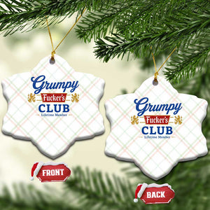 Grumpy Fuckers Club Lifetime Member Ceramic Ornament Sarcastic Gag Gift Birthday Husband Dad Fathers Day
