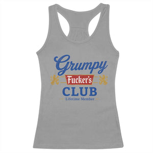 Grumpy Fuckers Club Lifetime Member Racerback Tank Top Sarcastic Gag Gift Birthday Husband Dad Fathers Day