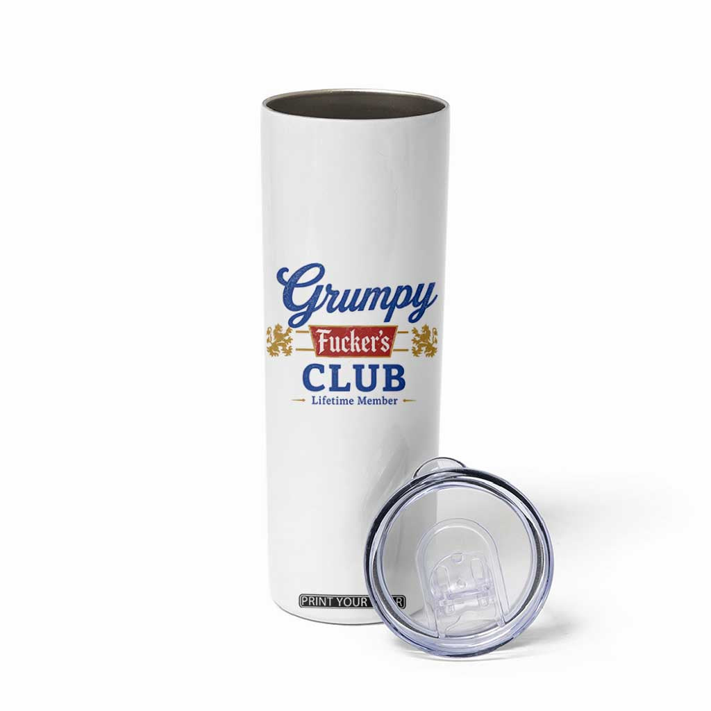 Grumpy Fuckers Club Lifetime Member Skinny Tumbler Sarcastic Gag Gift Birthday Husband Dad Fathers Day