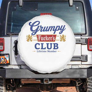 Grumpy Fuckers Club Lifetime Member Spare Tire Cover Sarcastic Gag Gift Birthday Husband Dad Fathers Day
